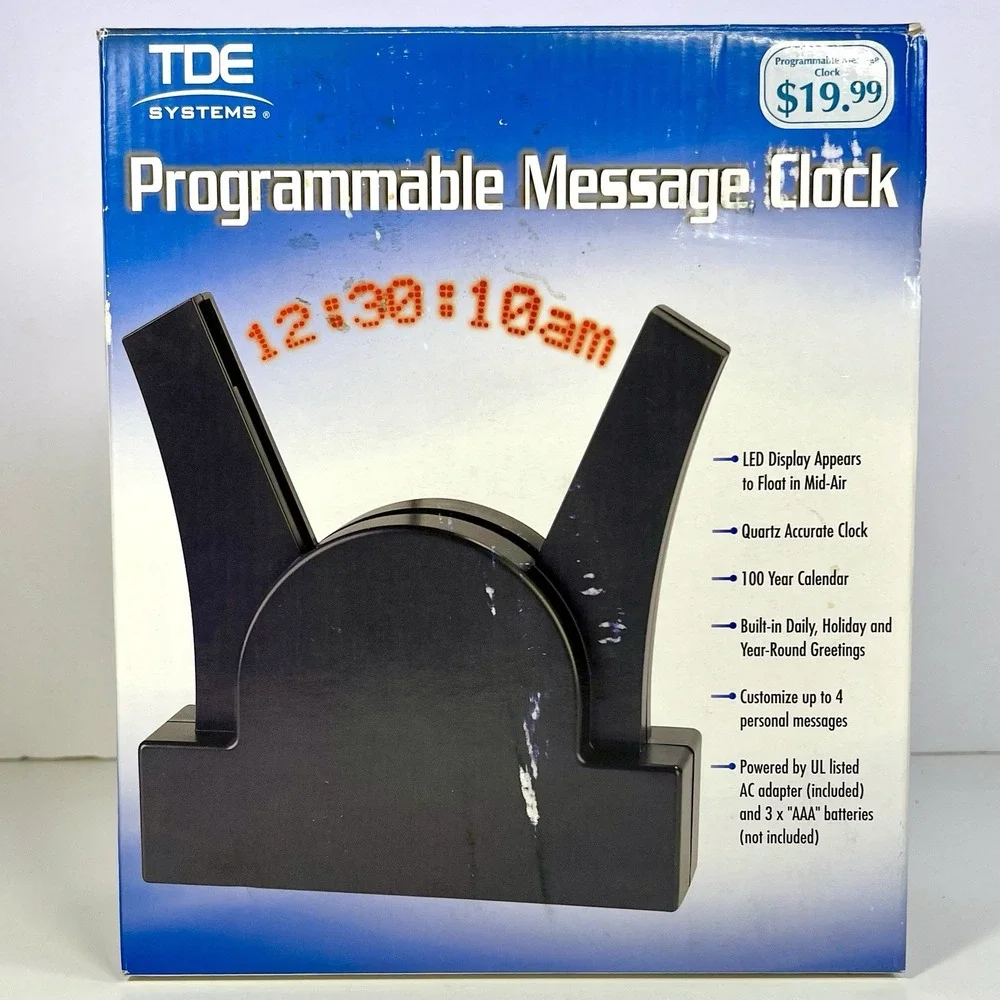 TDE Systems Programmable Message Clock LED Display Floating Message NEW Open Box